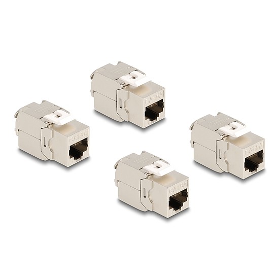 Delock Keystone modul, RJ45-aljzat Cat.6A STP 4 db.-os