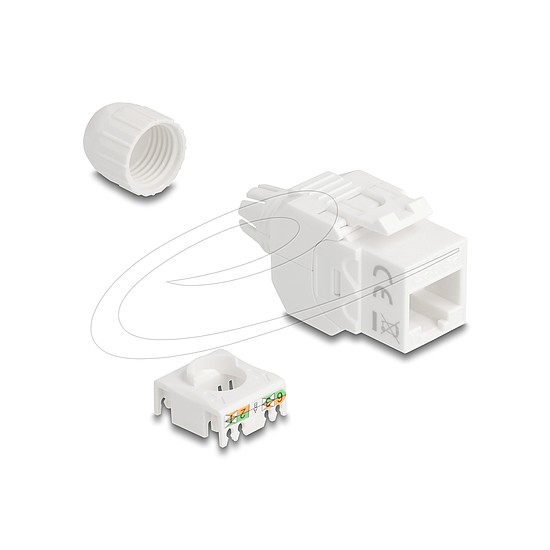 Delock Keystone modul RJ45 aljzat LSA Cat.6A UTP 180 szerszám nélküli, kábelátvezetővel