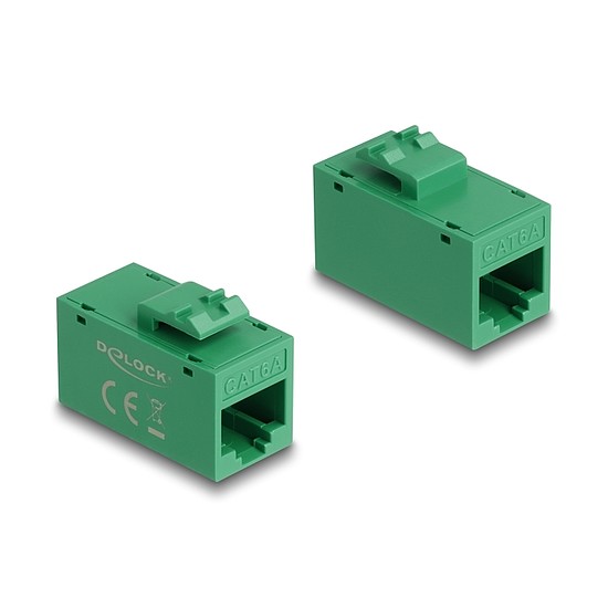 Delock Keystone modul, RJ45-aljzat - RJ45-aljzat, Cat.6A UTP zöld