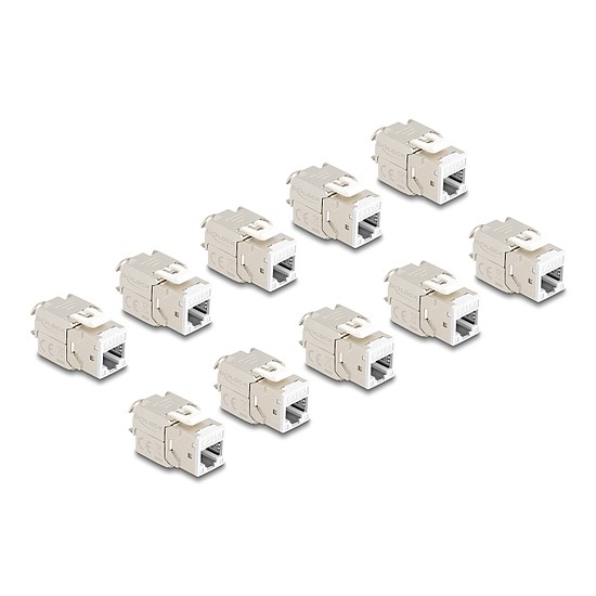 Delock Keystone Modul RJ45 anya - LSA Cat.6A eszközmentes fehér 10 db-os szett