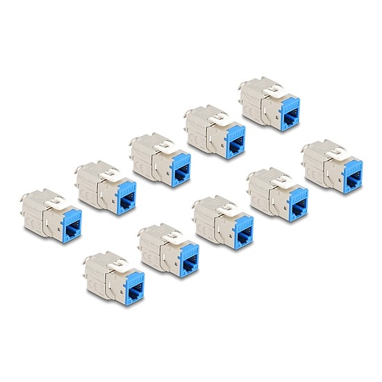 Delock Keystone Modul RJ45 anya - LSA Cat.6A eszközmentes kék 10 db-os szett