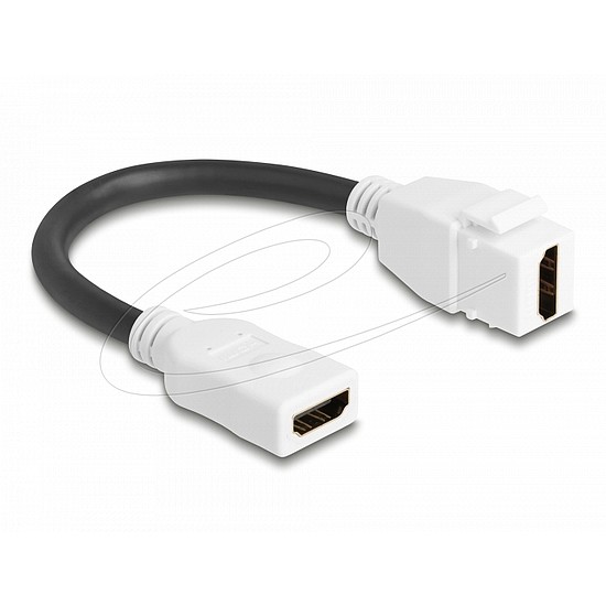 Delock Keystone modulkábel HDMI anya-hüvely 8K 60 Hz 20 cm fehér