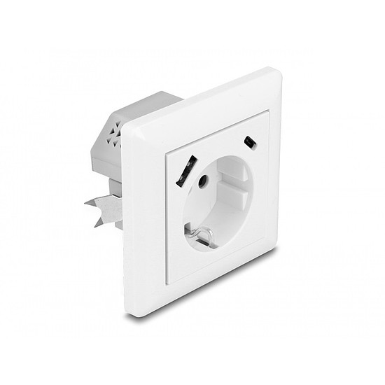 Delock Konnektor két USB töltő csatlakozóval, 1 db. A-típusú USB és 1 db. USB Type-C PD 3.0-val, 18 W