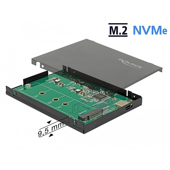 Delock Külso 2.5 doboz M.2 NVMe PCIe SSD-hez, mely USB 3.1 Gen 2 USB Type-C (42609)