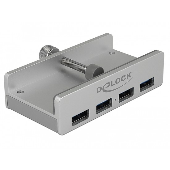 Delock Külso USB 3.0 hub 4 bemenettel záró csavarral (64046)