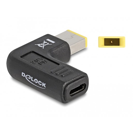 Delock Laptop töltőkábel adapter USB Type-C anya - Lenovo 11,0 x 4,5 mm apa 90 fokban hajlított (60003)