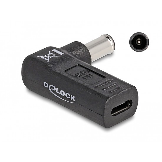 Delock Laptop töltőkábel adapter USB Type-C anya - Sony 6,0 x 4,3 mm apa 90 fokban hajlított (60014)