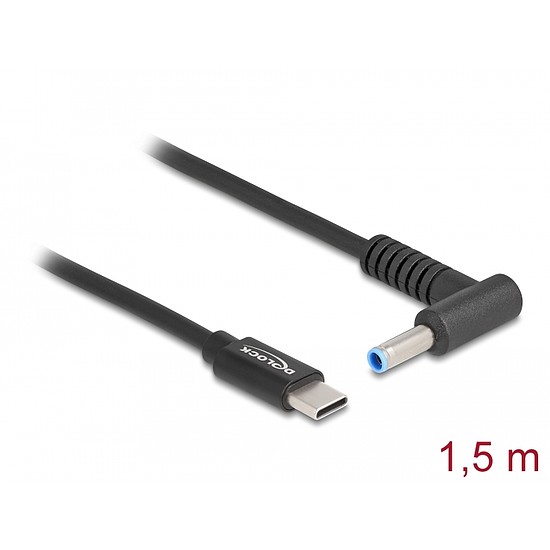 Delock Laptop töltőkábel USB Type-C apa - HP 4,5 x 3,0 mm apa (87971)