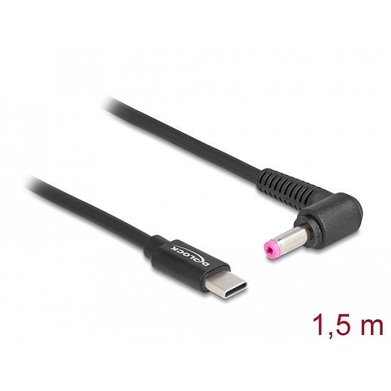 Delock Laptop töltőkábel USB Type-C apa - HP 4,8 x 1,7 mm apa (87973)