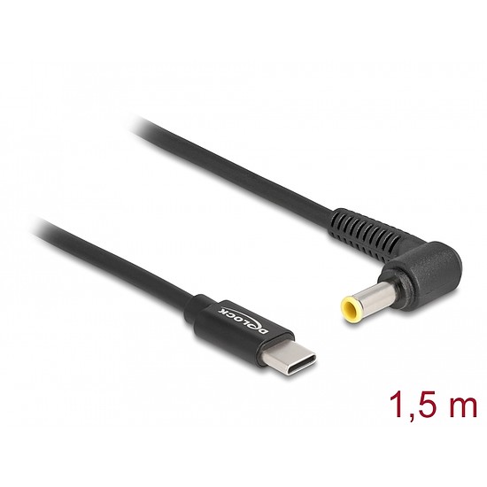 Delock Laptop töltőkábel USB Type-C apa - Samsung 5,5 x 3,0 mm apa (87980)