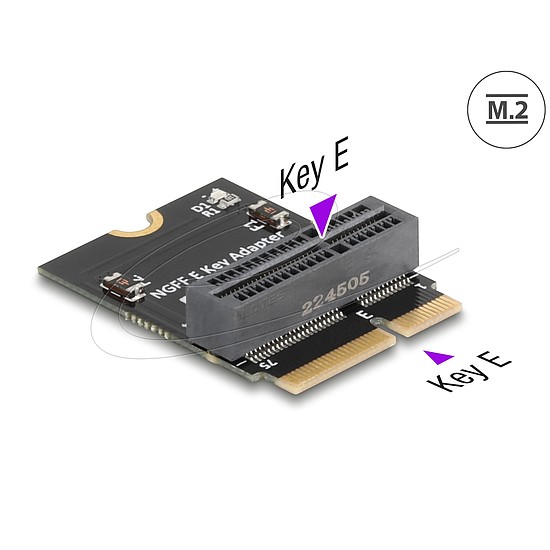 Delock M.2 kulcs E apa - M.2 kulcs E csatlakozó 90 -ban hajlított adapter