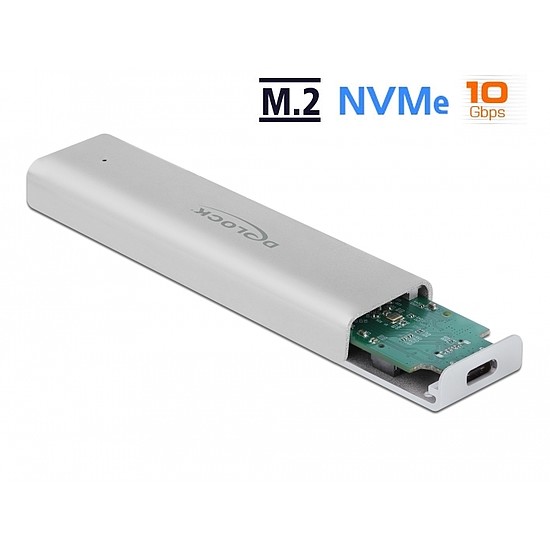 Delock M.2 NVMe PCIe SSD-hez kapcsolódó külso memória ház SuperSpeed USB 10 Gbps USB Type-C anya (42634)