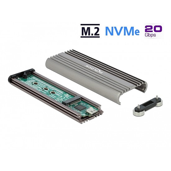 Delock M.2 NVMe PCIe SSD-hez kapcsolódó külső memória ház SuperSpeed USB 20 Gbps (USB 3.2 Gen 2x2) U (42001)