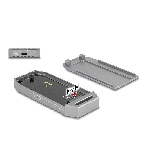 Delock M.2 NVMe SSD ház USB 40 Gbps szerszámmentes