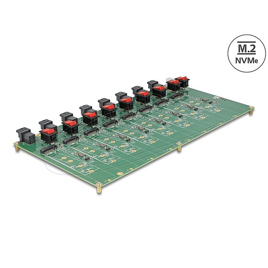 Delock M.2 Teszttábla 8 x M.2 NVMe Kulcs M SSD SFF-8643 konnektorral