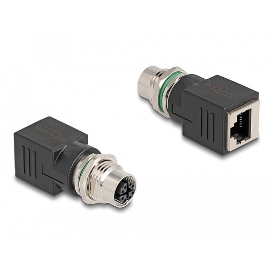 Delock M12 adapter X-kódolt 8 tűs anya - RJ45 anya egyenes