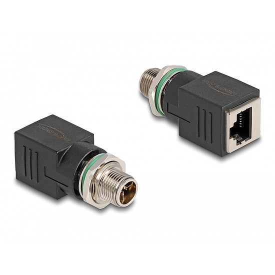 Delock M12 adapter X-kódolt 8 tűs apa - RJ45 anya egyenes