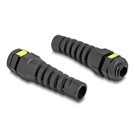 Delock M12 kábel tömlőszelence IP68 ventillációval és feszültségmentesítéssel, valamint IP68 por és vízhatlan fekete 2 db.