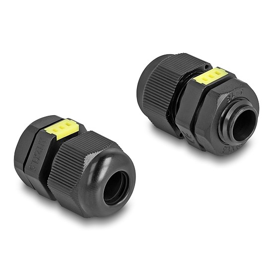 Delock M12 kábel tömlőszelence ventillációval, IP68 por és vízhatlan fekete 2 db.
