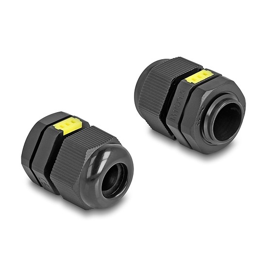 Delock M16 kábel tömlőszelence ventillációval, IP68 por és vízhatlan fekete 2 db.
