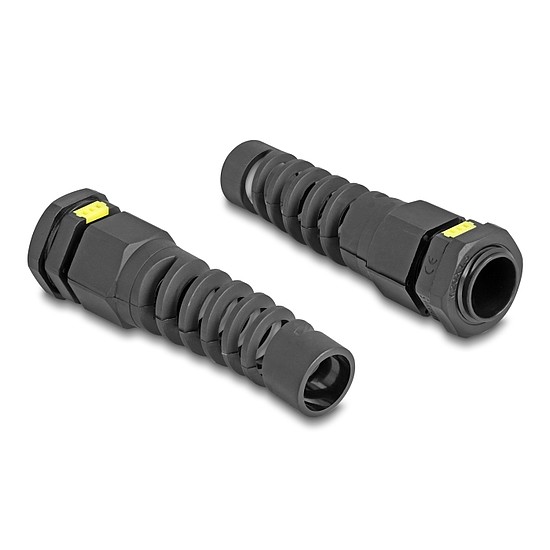 Delock M20 kábel tömlőszelence IP68 ventillációval és feszültségmentesítéssel, valamint IP68 por és vízhatlan fekete 2 db.