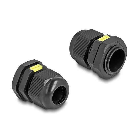 Delock M20 kábel tömlőszelence ventillációval, IP68 por és vízhatlan fekete 2 db.