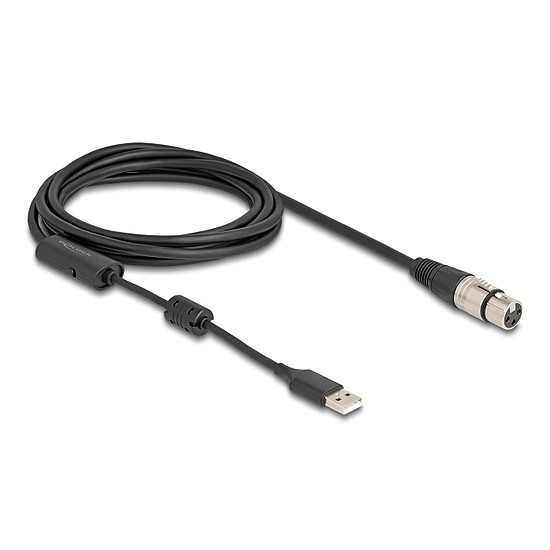 Delock Magas felbontású audio analóg - digitális átalakító kábel XLR 3 tű A típusú USB 3 m
