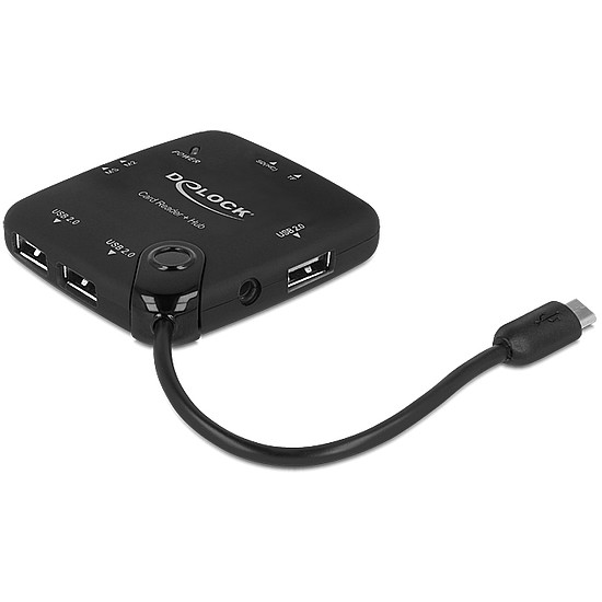 Delock Micro USB OTG kártyaolvasó + 3 port USB Hub (65529)