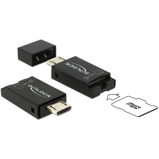 Delock Micro USB OTG-kártyaolvasó USB 2.0 Micro-B csatlakozódugóval (91738)