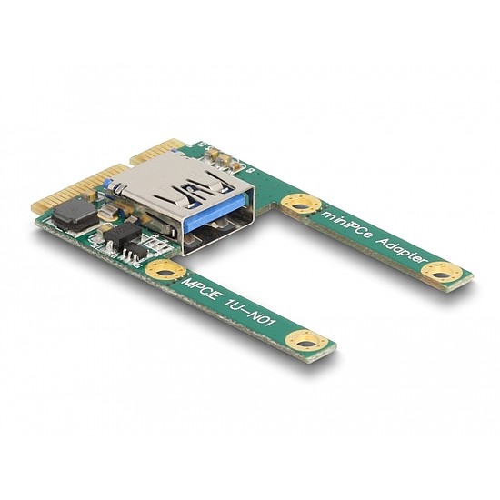 Delock Mini PCIe I/O 1 x A-típusú USB 2.0-s csatlakozó (teljes méret/fél méret)