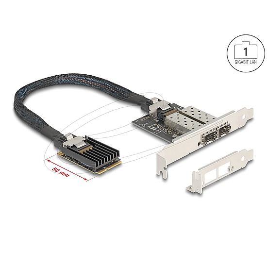 Delock Mini PCIe I/O PCIe teljes méretű 2 x SFP Gigabit LAN