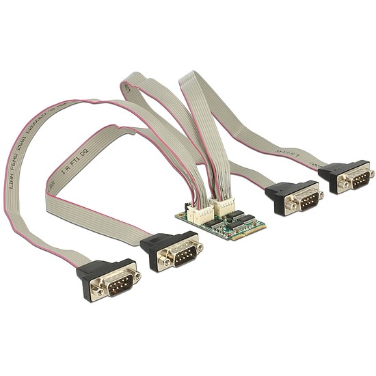 Delock Module MiniPCIe I/O PCIe full size 4 x Serial RS-232 with Voltage supply (95244)