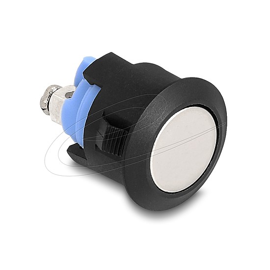 Delock Nyomógomb installáláshoz 16 mm 2 db. csavarhelyes működtető lapos műanyag zár a csomagban