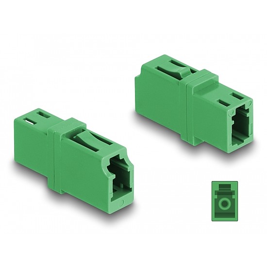 Delock Optikai szál párosító LC Simplex anya - LC Simplex anya APC zöld