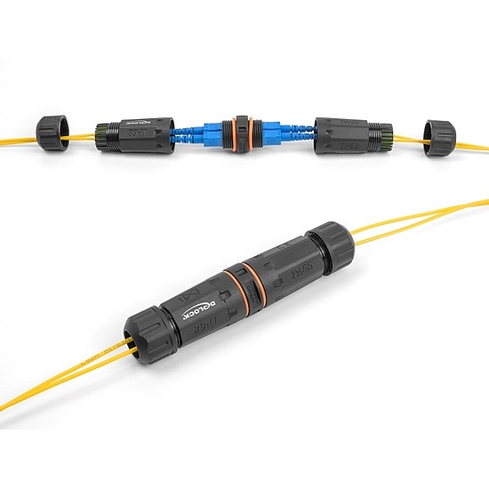 Delock Optikai szálas kábel csatlakoztató SC Duplex anya - SC Duplex anya APC M20 cérnával IP68 por és vízhatlan