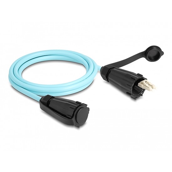 Delock Optikai szálas kábel LC Duplex - LC Duplex védő sapkával sokoldalú OM3 IP68 por és vízvédelemmel 2 m