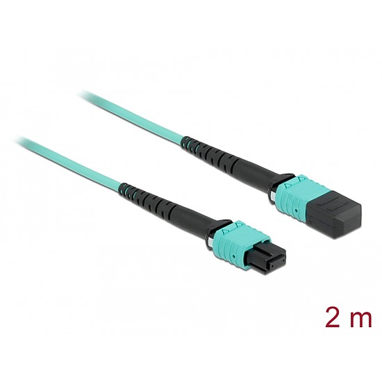 Delock Optikai szálkábel MPO anya - MPO anya12 szál, poláris B, multi módú OM4, 50/125 m, 2 m hossz (86957)