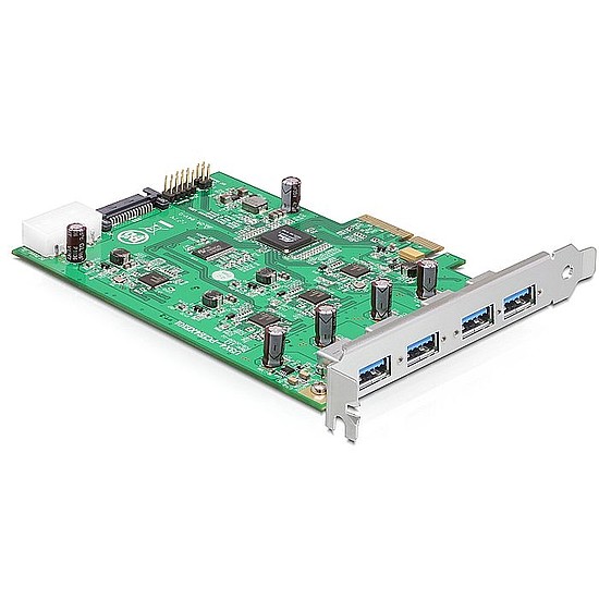 Delock PCI Express Card x4 > 4 x külső USB 3.0-A (négy csatornás) (89325)