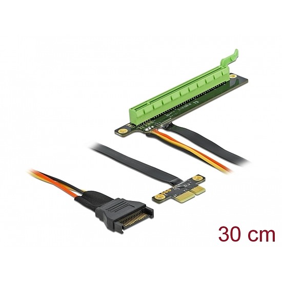 Delock PCI Express Riser kártya x1 - x16 hajlékony kábellel, 30 cm (85762)