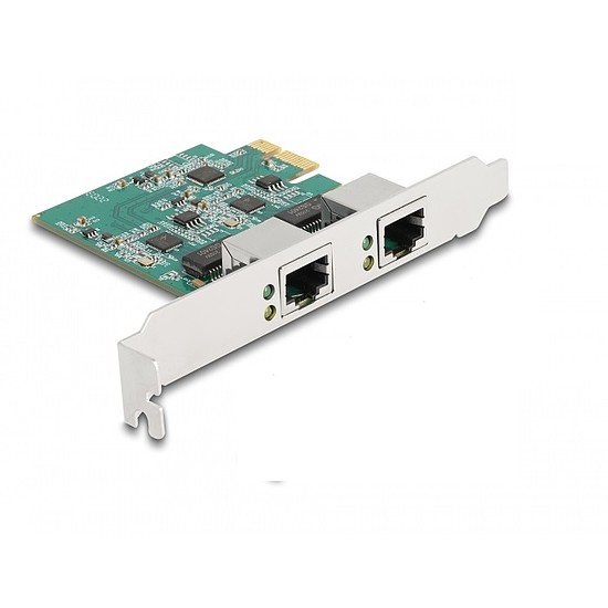 Delock PCI Express x1 kártya - 2 x RJ45 2,5 Gigabit LAN