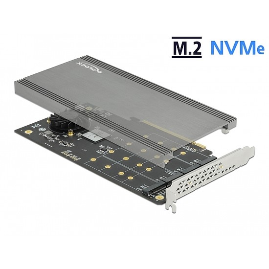 Delock PCI Express x16 Card - 4 x belső NVMe M.2 M-kulcs (89044)