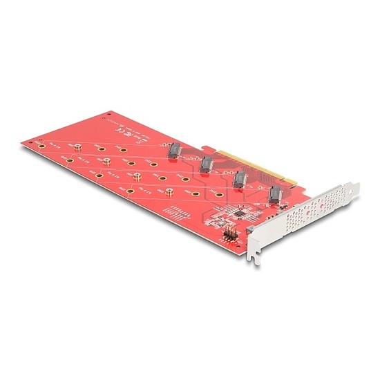 Delock PCI Express x16 kártya - 4 x belső NVMe M.2 Key M 110 mm - elágazás