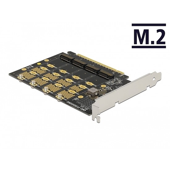 Delock PCI Express x16 kártya - 4 x belső NVMe M.2 Key M - elágazás (89017)