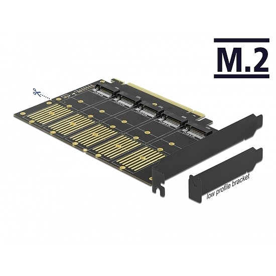 Delock PCI Express x16-kártya > 5 x belső M.2 aljzat B nyílással / SATA (90435)