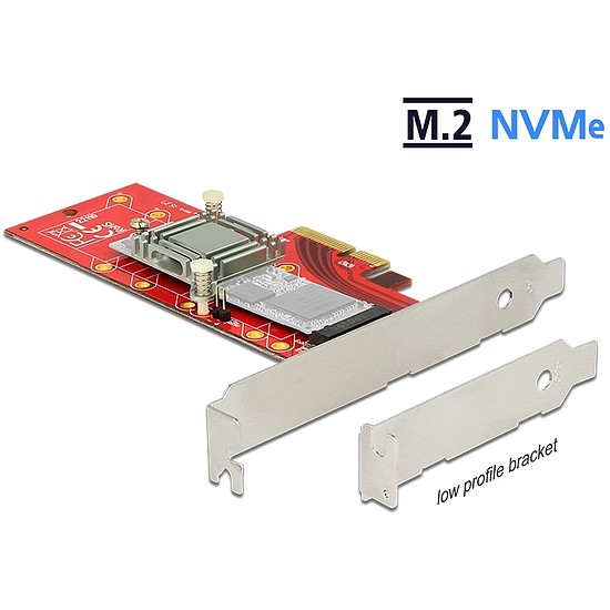 Delock PCI Express x4 Karte > 1 x intern NVMe M.2 Key M 110 mm mit Kühlkörper - Low Profile Form Fak (89577)