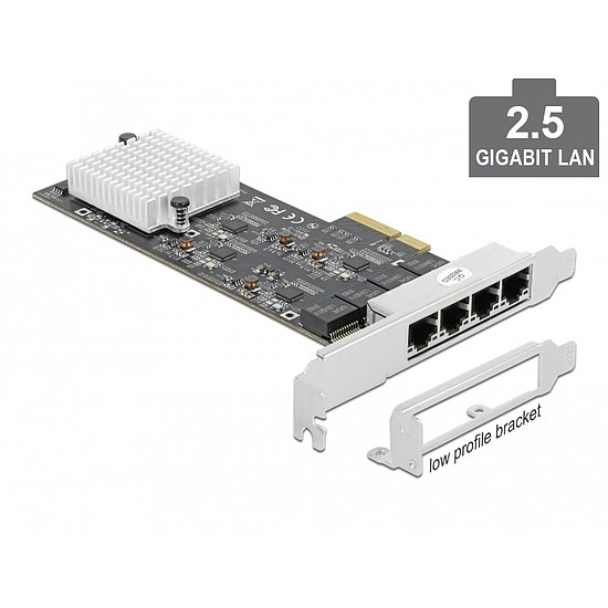 Delock PCI Express x4 kártya - 4 x 2,5 Gigabit LAN (89192)