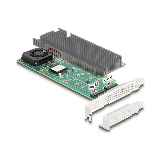 Delock PCI Express x8 Card - 2 x belső NVMe M.2 M-kulcs, RAID-dal - alacsony profilú formatényező