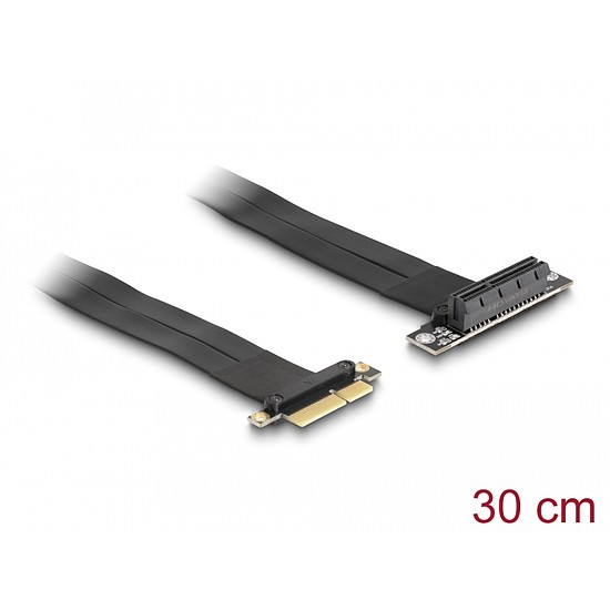 Delock PCI Expressz riser kártya x4 apa - x4 szlot 90 -os szögben kábellel 30 cm hosszú (88025)