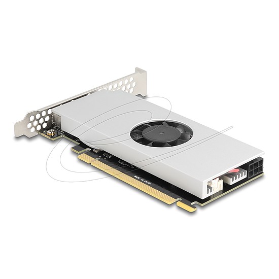 Delock PCI Expressz x16 kártya - 4 x 20 Gbps-s USB Type-C négy csatornával ventilátorral és hűtőpárnával alacsony kialakítású faktorban