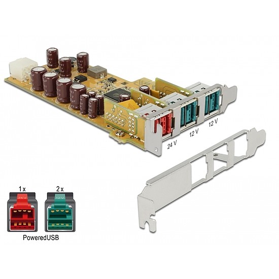 Delock PoweredUSB PCI Express Card > 1 x 24 V + 2 x 12 V (89655)